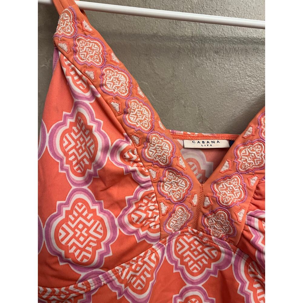 Cabana Life Coral Gables Embroidered Tankini Top Size L UPF 50+ Sun Protective - Picture 10 of 12